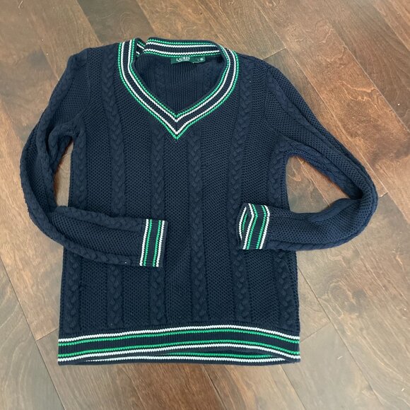 Beautiful Ralph Lauren Sweater- Navy/Green/White - Picture 1 of 4